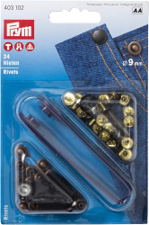 Prym Nieten Messing 9 mm altkupfer/brniert, Metal 403102